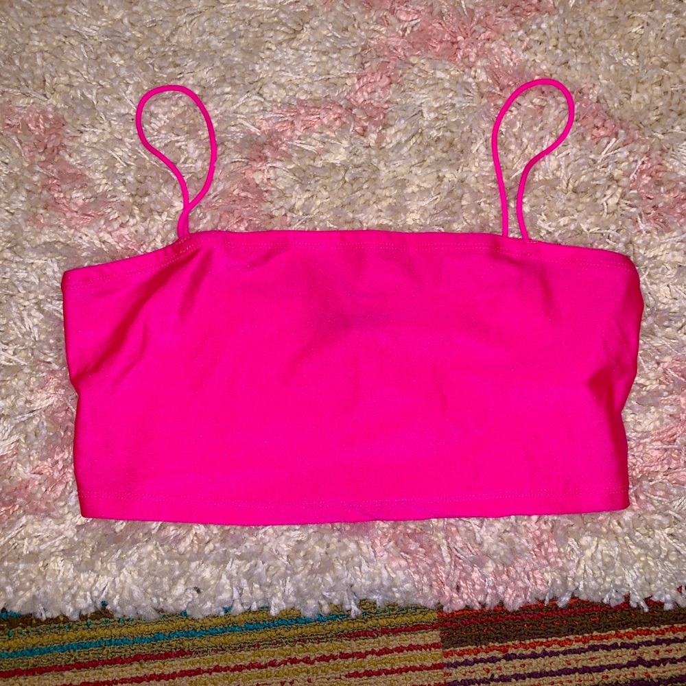 Neon pink party tank crop top!